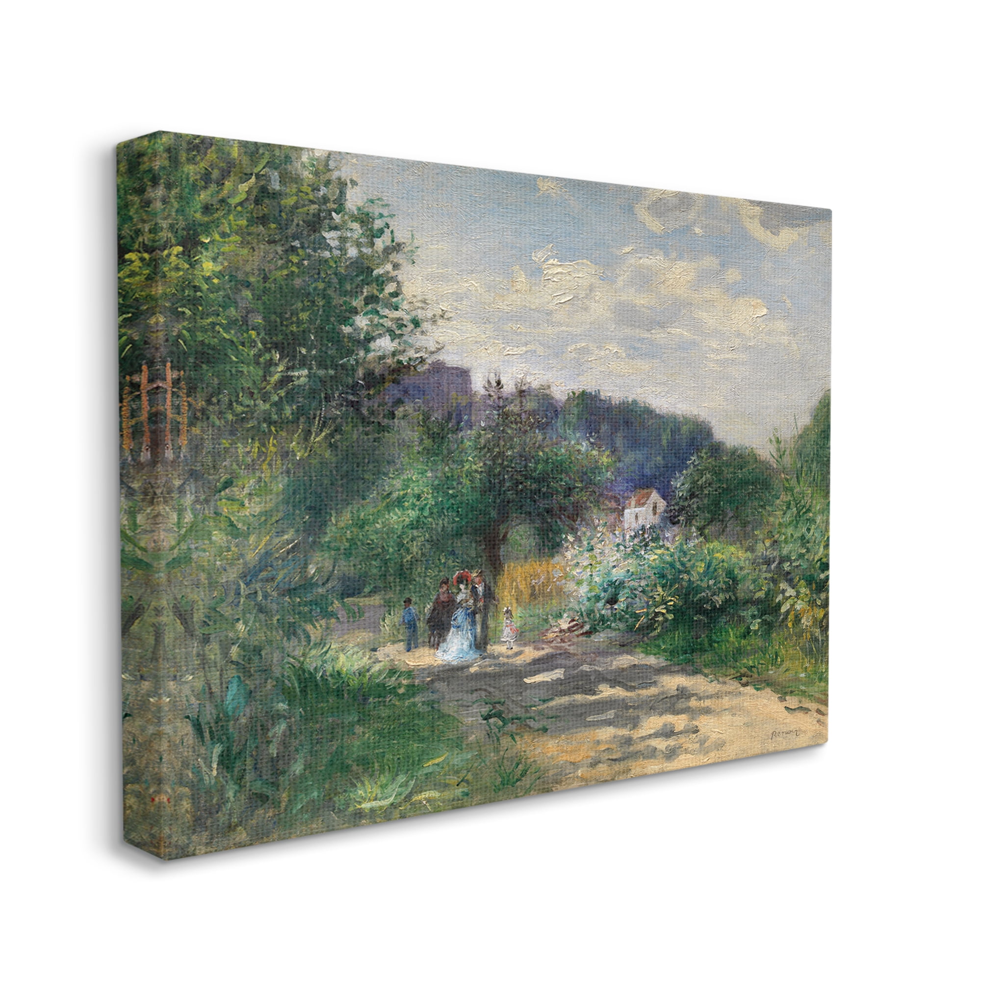 Stupell Industries Traditional Family on Path Landscape Painting Gallery Wrapped Canvas Art Print Wall Art, 30 x 24