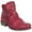 RED, variant on Luna Ruched Ankle Boot
