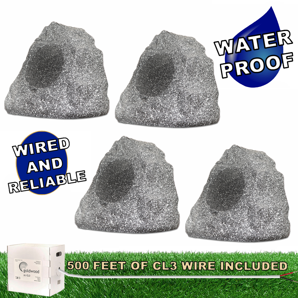 outdoor rock speakers wired