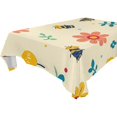 thumbnail image 2 of 60x90 Inch Tablecloth Polyester Square Tablecloth for Home Kitchen Dinner Decor Flowers and Bees, 2 of 9