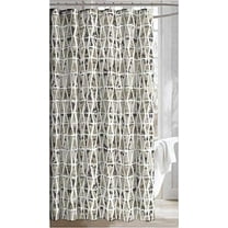 Serafina Home Geometric Beige And White Camouflage Fabric Taupe Shower Curtain for Bathroom 70" x 72"