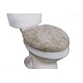 thumbnail image 5 of Soft Microfiber Bathroom Toilet Lid Cover, Machine Washable Seat Covers, 18x18, Stays in Place Rubber Backing, Fits Most Round, Elongated and Oblong Lids, Home Decor Accessories, Ivory, 5 of 8