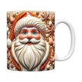 thumbnail image 2 of Japceit Santa Claus Ceramic Coffee Mug, Christmas Themed Holiday Drinking Cup, Large Handle Tea Cup for Hot Beverages, Festive Home Kitchen Office Desk Decorations During Winter Season, 2 of 7