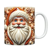 Santa Claus Ceramic Coffee Mug 12oz, Dishwasher Safe Holiday Themed Cup for Hot Cocoa & Christmas Decor