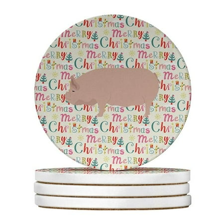 

Carolines Treasures WDK2782RCS4 4 x 4 in. Unisex Welsh Pig Christmas Large Sandstone Coasters - Pack of 4