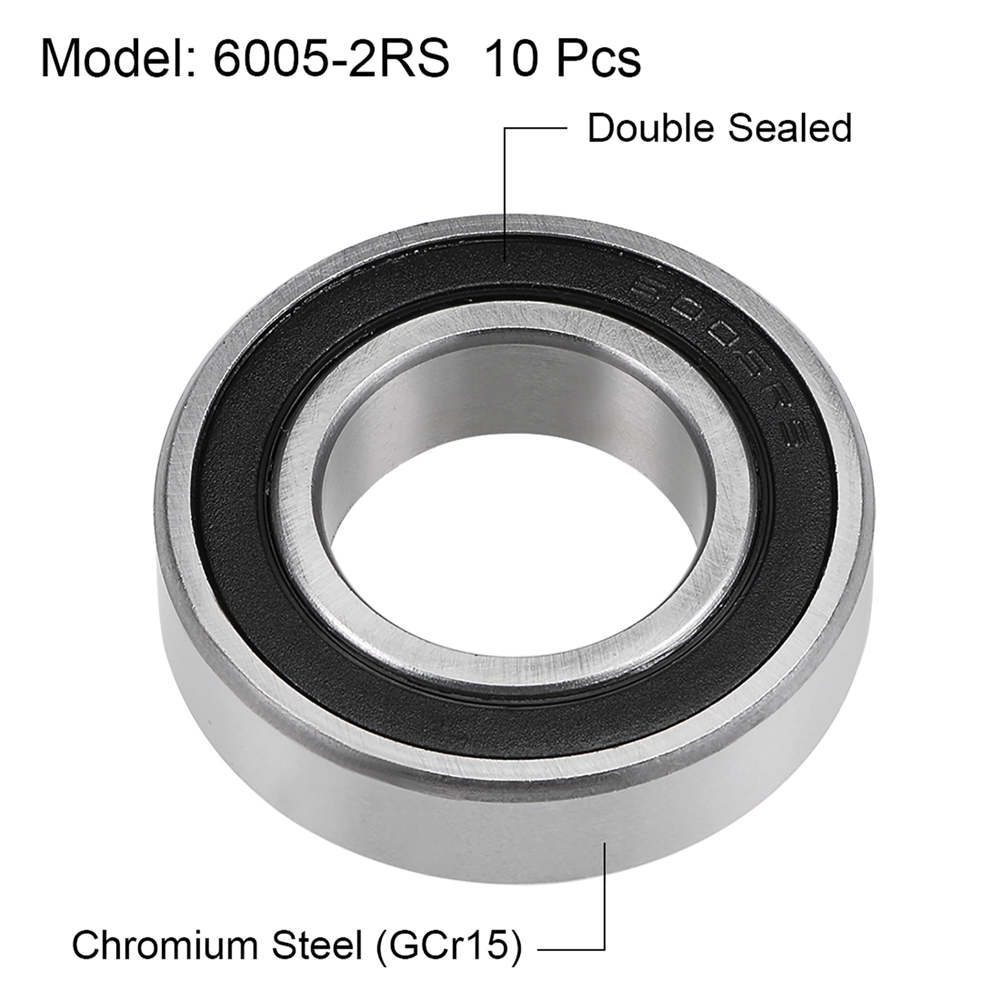 25mm x 47mm x 12mm Chrome Steel Bearings uxcell 6005RS Deep Groove Ball Bearing Single Sealed 160105 Pack of 1 