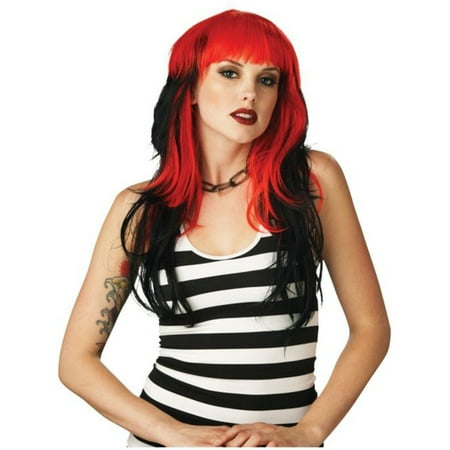 Morris Costumes Womens Alterna Wig Red/Black Halloween Accessory
