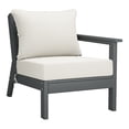 thumbnail image 2 of WestinTrends Avalon Outdoor Patio HDPE Right Arm Sectional Corner Club Chair with Patio Cushions, Gray/White, 2 of 13