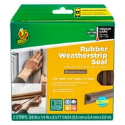 Duck Brand Heavy-Duty Rubber .38" x .25" x 17' Medium Gap Weatherstrip Seal Brown