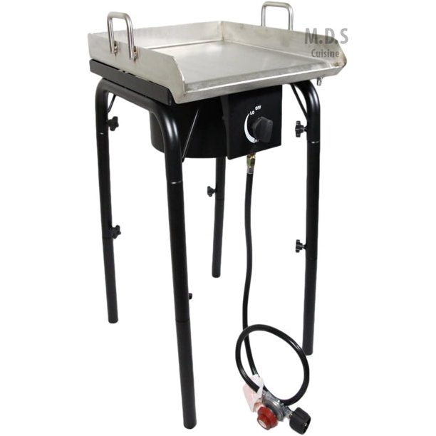 Stainless Steel Griddle 18"x16" Plancha with Heavy Duty Stand,BBQ Outdoors,Grill,Flat Top,Stove