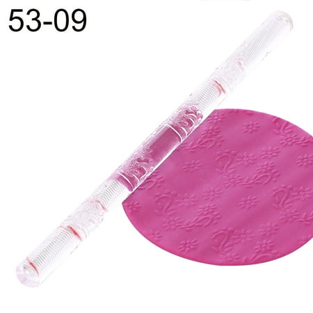 

Flower Moon Star Embossing Rolling Pin DIY Dough Cookie Pizza Decorating Roller Clear Acrylic