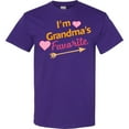 thumbnail image 3 of Inktastic I'm Grandma's Favorite with Arrow and Hearts in Pink T-Shirt, 3 of 5