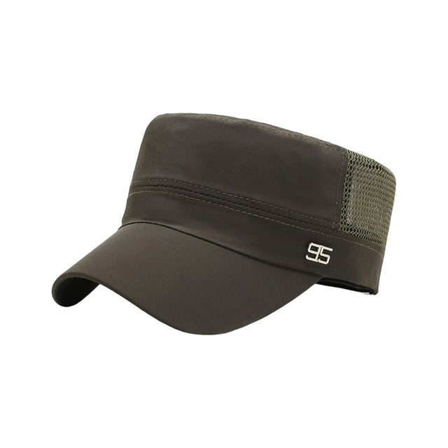 Qarigey Gorra de béisbol ajustable para exteriores, sombrero de malla plana transpirable, sombreros para el sol para hombres Sombreros ejercito verde Qarigey PS2962-02
