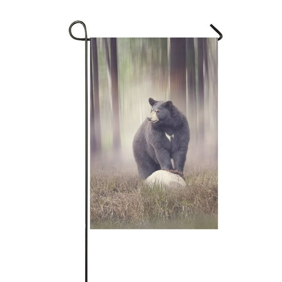 YUSDECOR Black Bear Garden Flag Outdoor Flag 12x18 inch