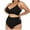 Black, variant on Viikei Bikini Set Swimwear for Women Summer Plus Size 2 Piece Fashion Solid Color High Waist Swimsuits