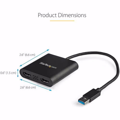 thumbnail image 5 of Adaptateur StarTech.com USB 3.0 vers double HDMI, convertisseur moniteur USB vers 2x HDMI pour Windows (non compatible avec macOS/ChromeOS/Linux), 5 of 5