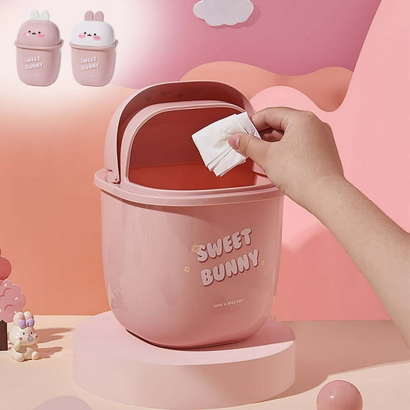 Small Trash Can with Lid, Mini Trash Can for Bathroom, Office and Bedroom, Small Bathroom Garbage Can with Swing Top, Compact Waste Basket for Desk, Dorm & Home, White - Xuniizn