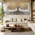thumbnail image 6 of Canvas Wall Art for Living Room - Large Yellow Tree of Life Canvas Prints, Modern Abstract Nature Painting for Kitchen Bedroom Office Wall Decor, 6 of 7