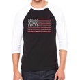 thumbnail image 1 of Men's Raglan Baseball Word Art T-shirt - 50 States USA Flag, 1 of 2