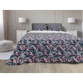thumbnail image 1 of Tropical Comforter & Sham Bedding Set, Hawaiian Exotic Banana Leaves Pattern, 3 pcs Duvet Set Microfiber Filling Quilt, 5 Sizes, Dark Lavender Pale Pink, by Ambesonne, 1 of 4
