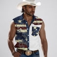 thumbnail image 2 of BVOFAR 4th of July Tank Tops for Men Casual American Flag Stars and Stripes Graphic Tees Button Down Patriotic Sleeveless Shirts with Pockets 250th Anniversary USA Tops Navy XXL, 2 of 3