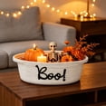 thumbnail image 4 of BSJJY White Halloween Pumpkin Tote Bag 12.2x8.3 Inch, Embroidered Candy Storage Handbag with BOO Design, Reusable Party Gift Basket, 4 of 6
