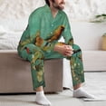 thumbnail image 7 of Picia Retro Birds Pattern Men’s Long-Sleeve Sleepwear Set - Soft 2-Piece Loungewear with Pockets, Comfy PJs for Relaxing Nights-Small, 7 of 7