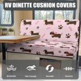 thumbnail image 4 of XYZCANDO Dachshund RV Dinette Cushion Covers Washable Camper Decor Stretchable Sofa Covers for Couches and Sofas Universal Slip Covers for Loveseat Pink, 4 of 7