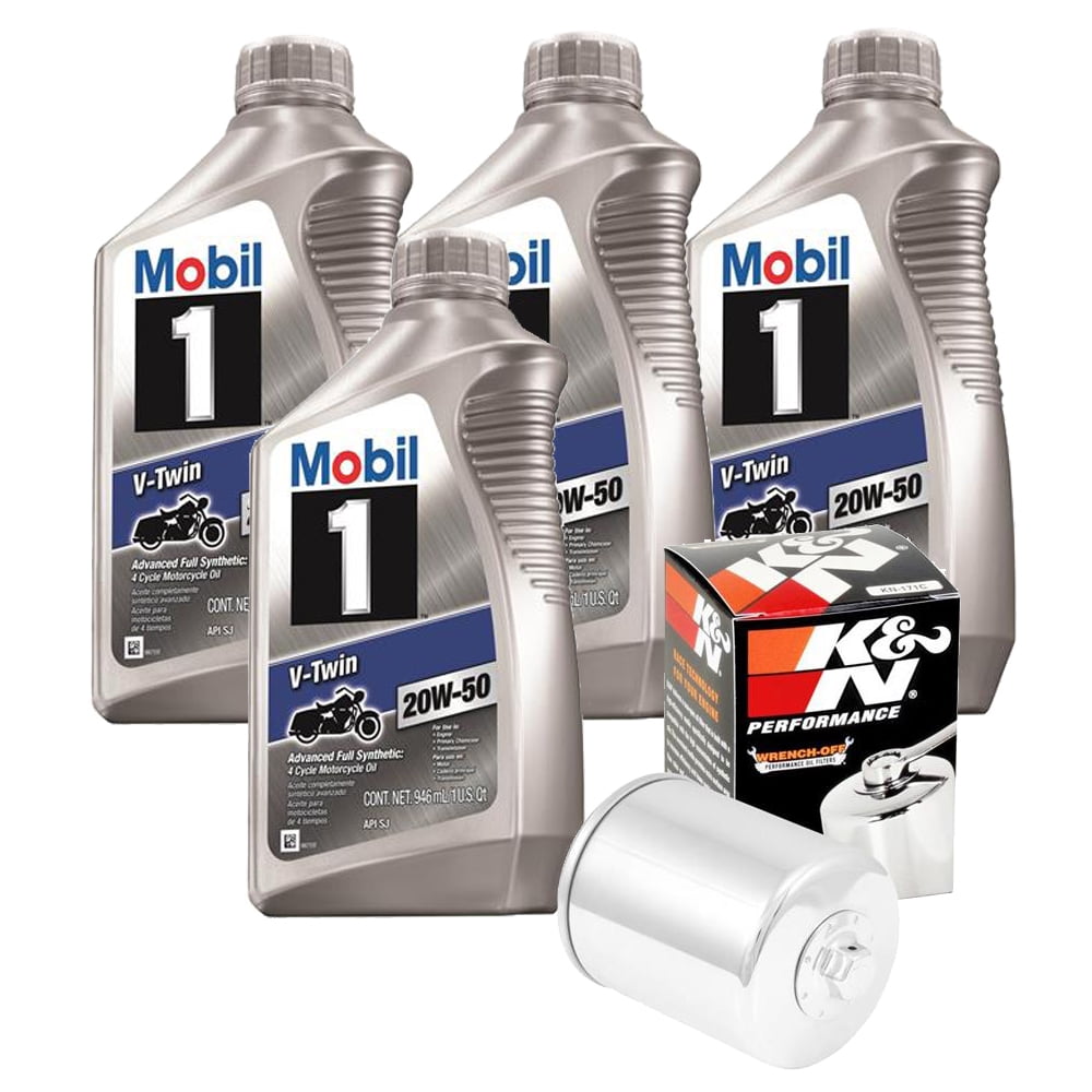 Harley Davidson 10396 CI Oil Change Kit Mobil 1 20W50, 4 Quart