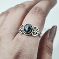 thumbnail image 4 of Natural Snowflake Obsidian Ring, Snowflake Obsidian Gemstone Ring, Tiny Bohemian Ring, 925 Sterling Silver, Designer Womens Ring, Christmas Thanksgiving, Handmade Statement Jewelry, Natural Obsidian, 4 of 8