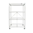 thumbnail image 7 of Origami 4 Tier Heavy Duty Multi Purpose Storage Rack w/ Wheels, White (2 Pack), 7 of 7
