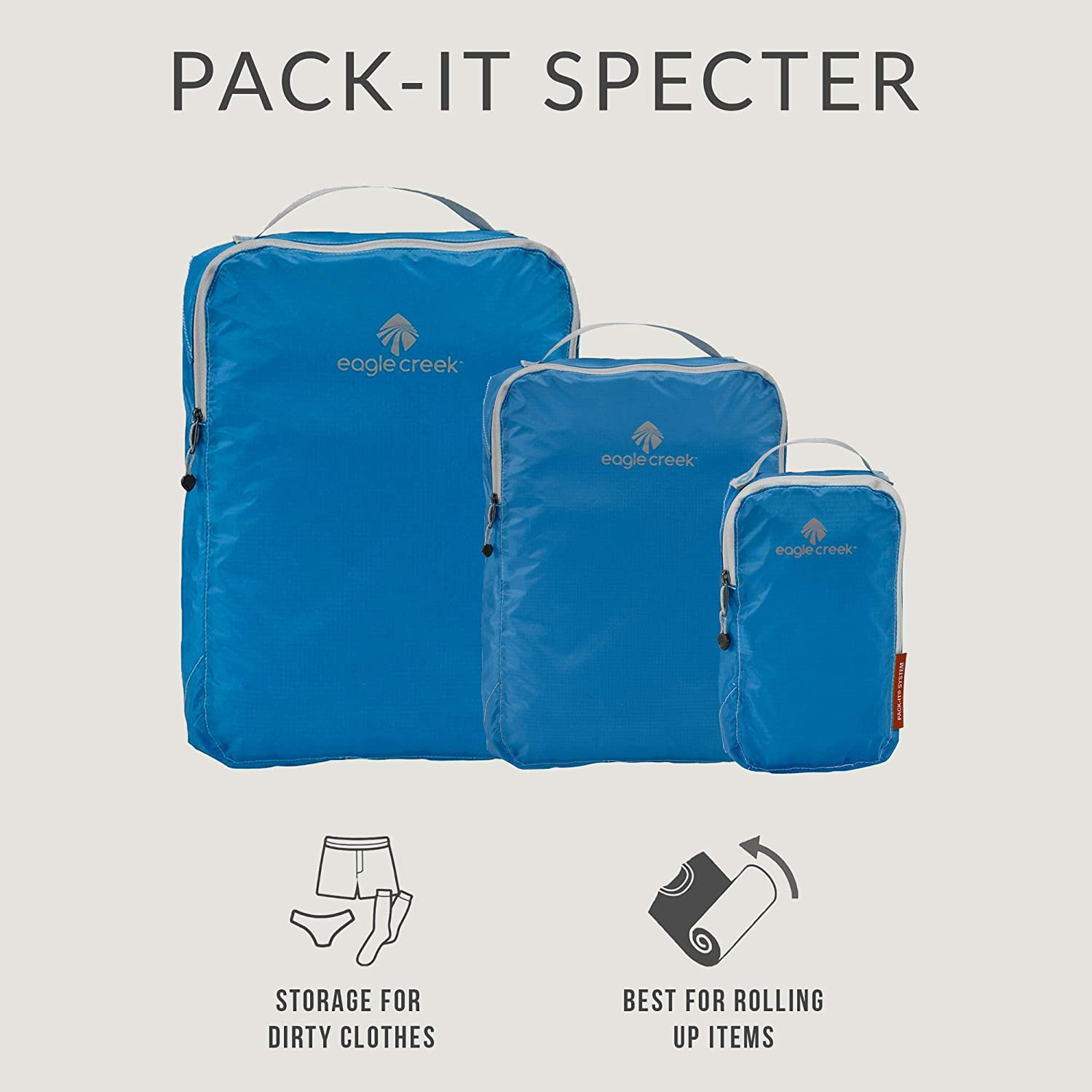 M Brilliant Blue Eagle Creek Pack-It Specter Full Cube Set Set of 3