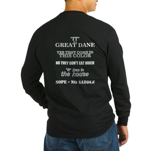 CafePress - Great Dane Walking Bk Prnt Long Sleeve T Shirt - Long Sleeve Dark T-Shirt