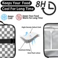 thumbnail image 4 of Gray and White Checkered Pattern Insulated Lunch Bag with Shoulder Strap and Bottle Holder,Bento School Lunch Bag Box,11x9.5x3.5 Inches, 4 of 5