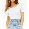 thumbnail image 3 of RYKJLWY Summer Outfits for Women 2024 Women's Round Collar Solid Short Sleeve Elastic Bodysuits Jumpsuits Plus Size Summer Outfits(White,M), 3 of 5