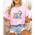thumbnail image 3 of I Was 6 Now I'm 7 Unicorn Birthday Shirt for Girls Rainbow Magical 7th Birthday Tee for Kids Adults Pink Shirt Adult Medium, 3 of 7