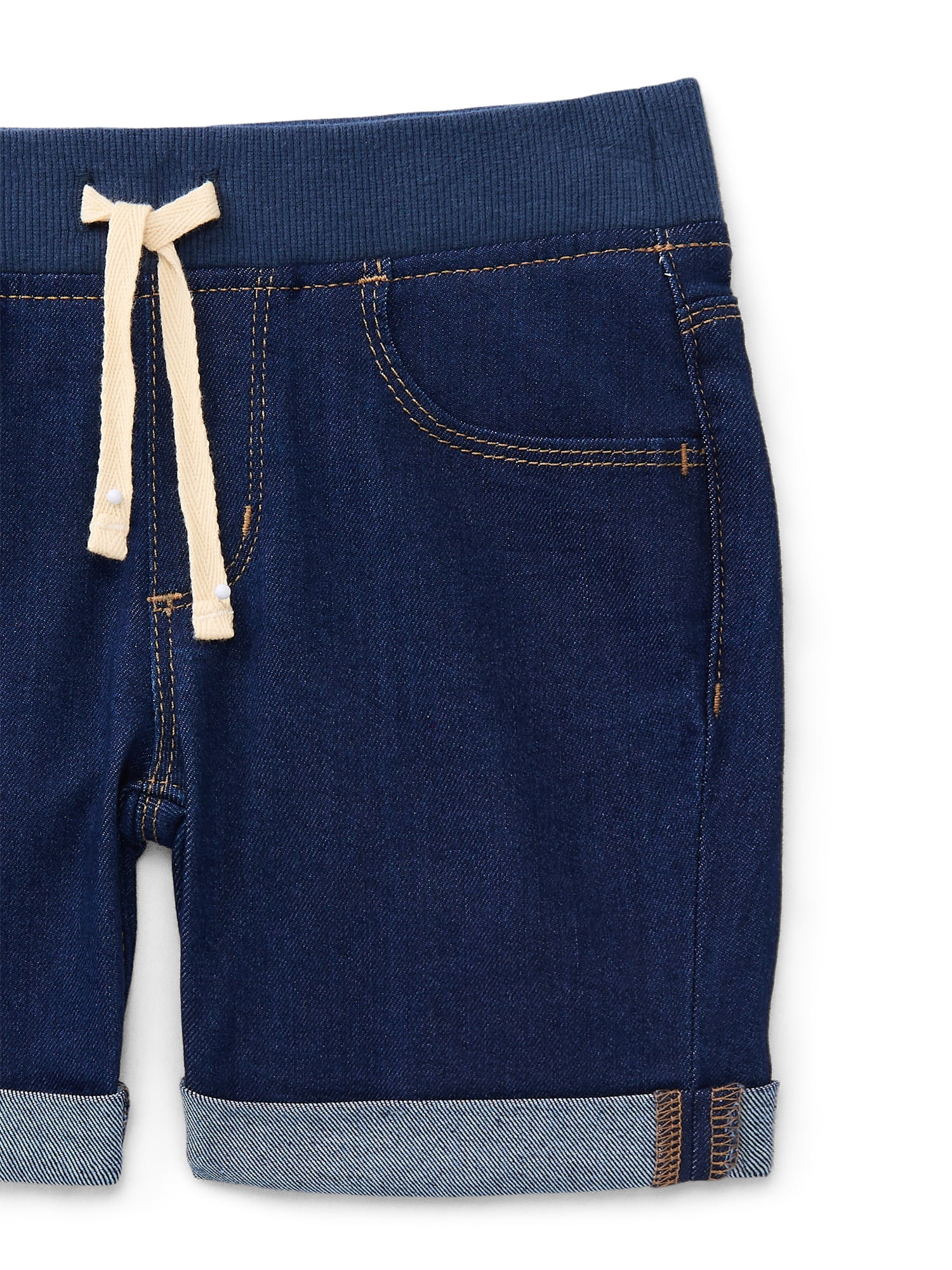 Wonder Nation Girls Knit Waistband Denim Shorts, Sizes 4-18 & Plus