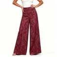 thumbnail image 2 of Ailaofu Women's Fall High Waist Jacquard Wide Leg Pants Button Formal Palazzo Trousers for Evening and Workwear, 2 of 6