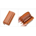 thumbnail image 4 of New women's wallet, cowhide long anti-degaussing zipper coin purse, men's clutch,SKU01035-墨绿【棕色内阁】, 4 of 14