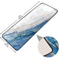 thumbnail image 2 of SKYSONIC 2X6 Feet Marble Ink Abstract Art Runner Rug with Rubber Backing, Blue Golden Texture Non Slip Entryway Rug Runner Washable Soft Area Rug Carpet for Hallway Bedroom Kitchen Decor, 2 of 6