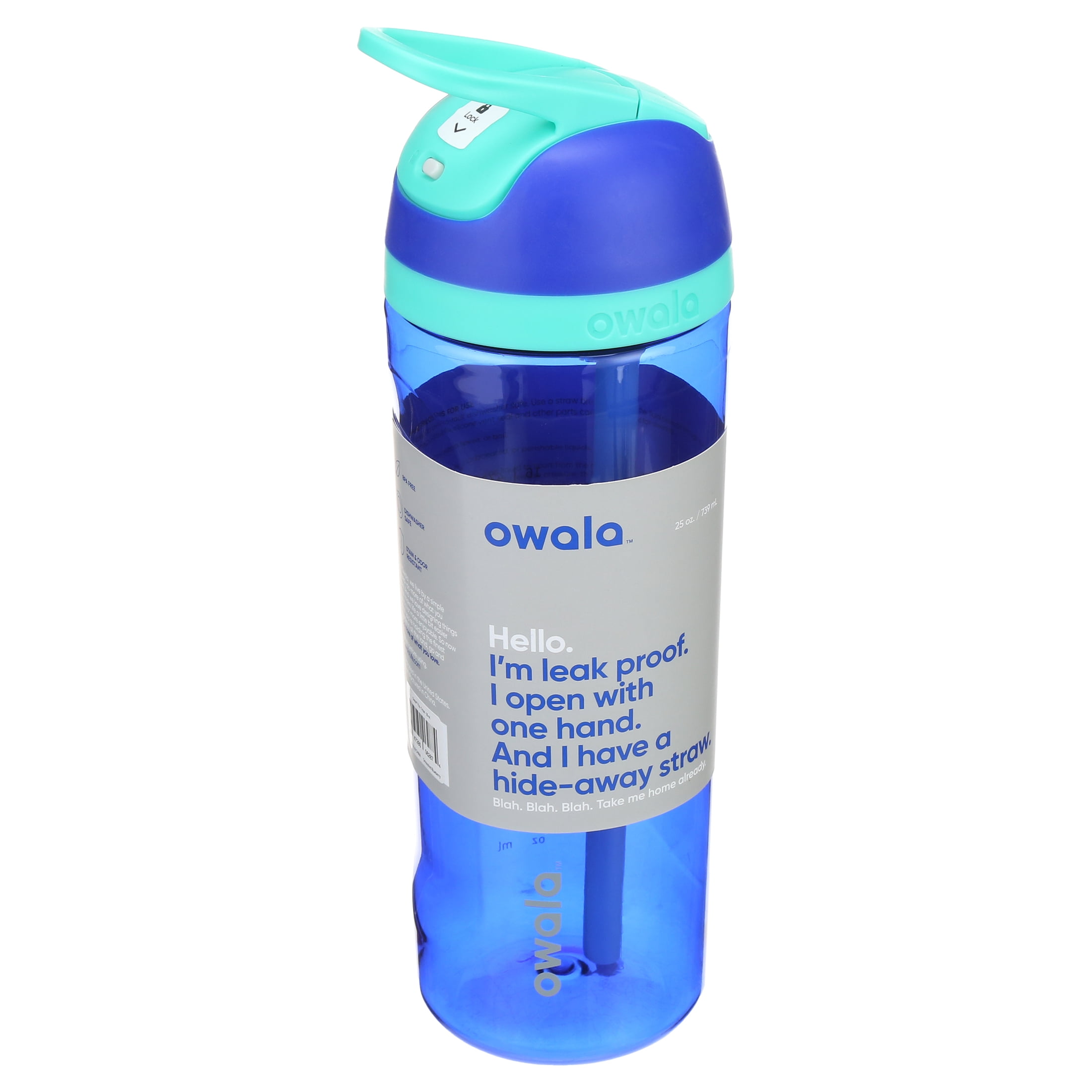 Owala 25 oz Purple Plastic Water Bottle with Flip-Top and Straw