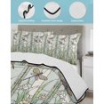 thumbnail image 4 of Dark Green Grass Twin XL Size Down Alternative Comforter,Lightweight Comforter Quilt Bedding Set with Pillow Shams Flower Dragonfly Retro Pastoral Rustic Bed Comforter Duvet Insert 68"x98", 4 of 7