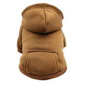 YUEHAO Pet Supplies Dog Hoodie With Pocket - Fall Winter Warm Sweater Puppy Clothes For Small Medium Dogs Boy Girl Brown