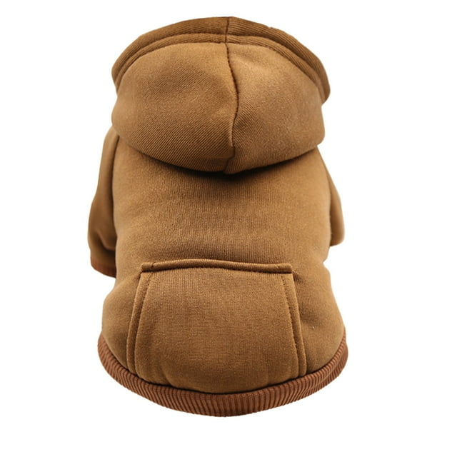 Sudadera con capucha de forro polar con bolsillo - Mezcla de algodón, tallas ajustables - para perros pequeños/medianos, cálida y a la moda para otoño/invierno
