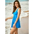 thumbnail image 3 of Swim 365 Women's Plus Size Surplice Swim Dress, 3 of 6