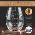 thumbnail image 2 of Greenline Goods Virgo Stemless Wine Glasses Zodiac Virgo Set Hand Etched 15 oz (Set of 2) - Astrology Sign Glassware, 2 of 6