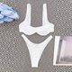 thumbnail image 4 of Conjunto de Traje de Baño Gibobby para Mujer dos piezas Color sólido Sexy (Blanco,CH), 4 of 5