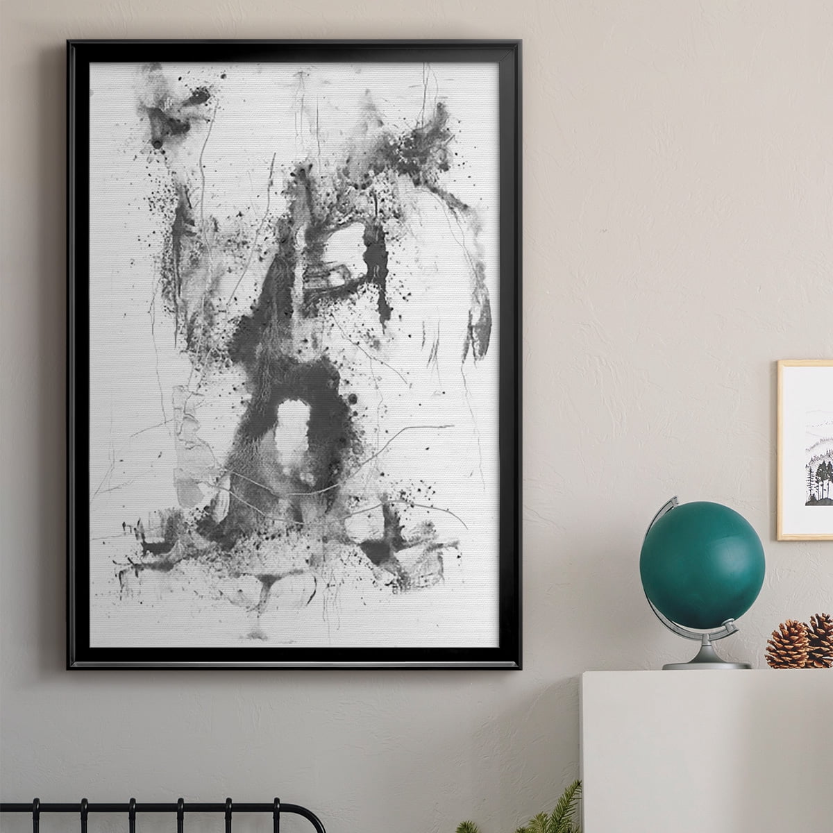 Graphite Abstract II Premium Framed Print, in Gold, Black, or Silver - Ready to Hang