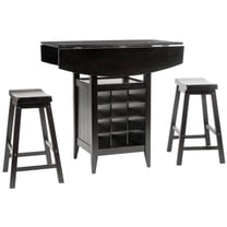 SAFAVIEH Casey 3 Pc Set Drop Leaf Pub Table Espresso