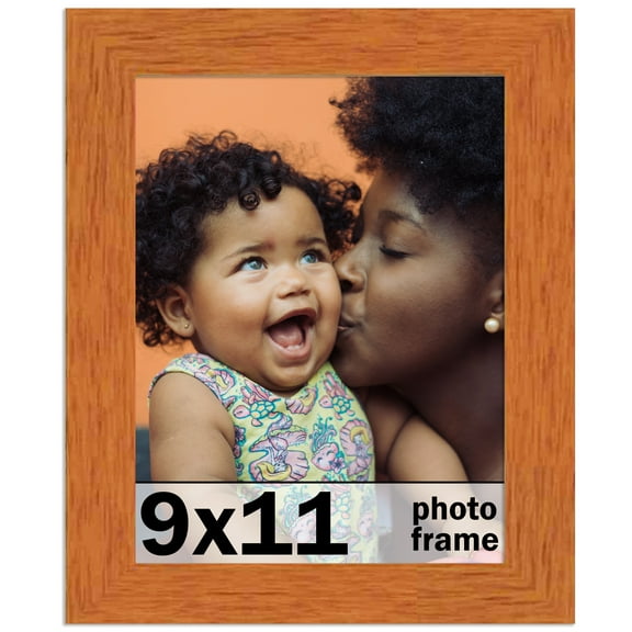 9x11 Frame Honey Pecan Brown Picture Frame - Modern Photo Frame Includes UV Acrylic Shatter Guard